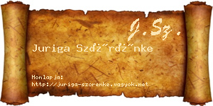 Juriga Szörénke névjegykártya
